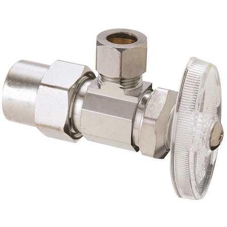 Brasscraft 1/2 in. Nom CPVC Inlet x 3/8 in. O.D. Compression Outlet Brass Multi-Turn Angle Stop in Chrome PR19X C